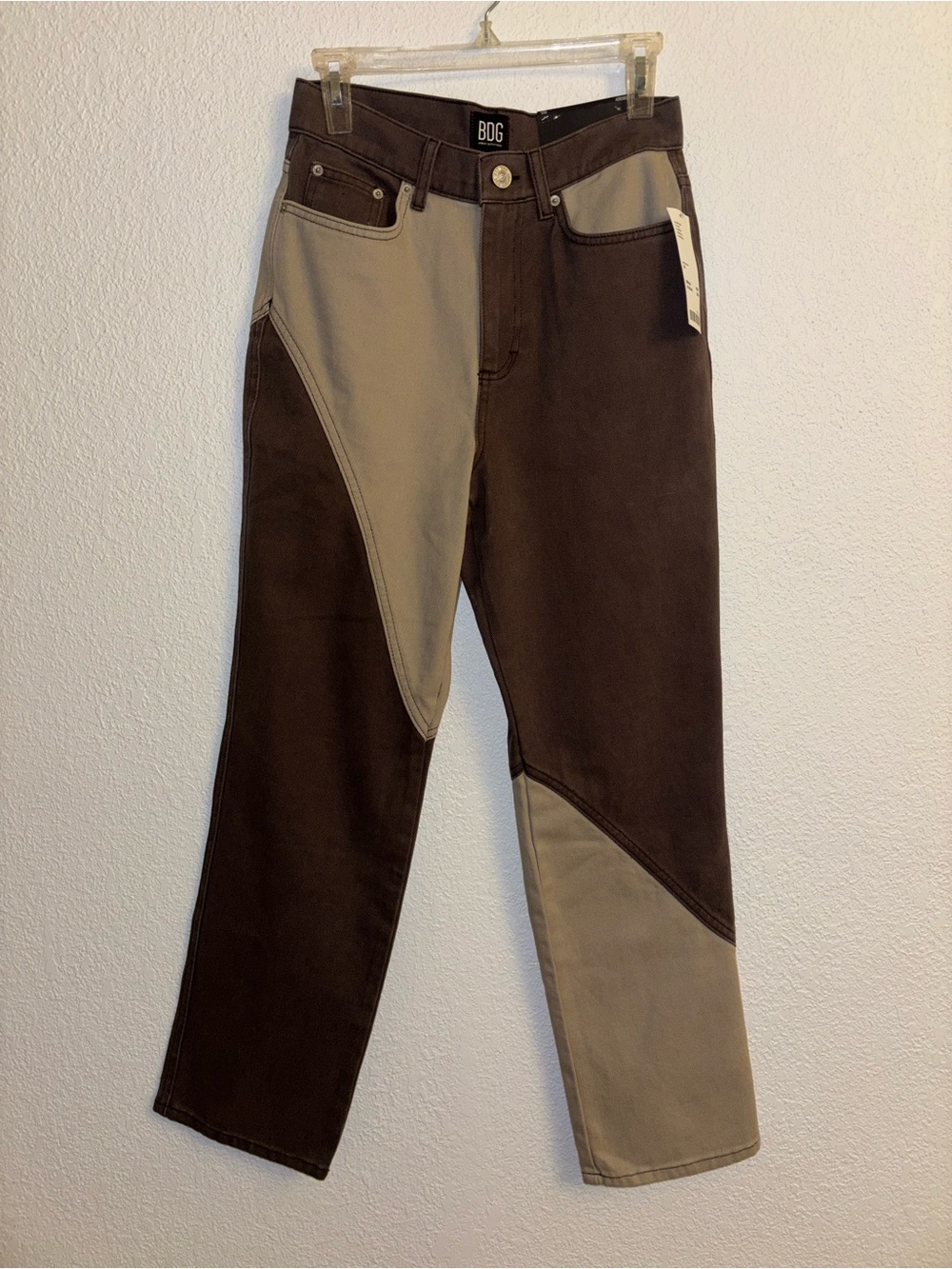 BDG Two-Tone Brown & Tan Boot Cut Jeans